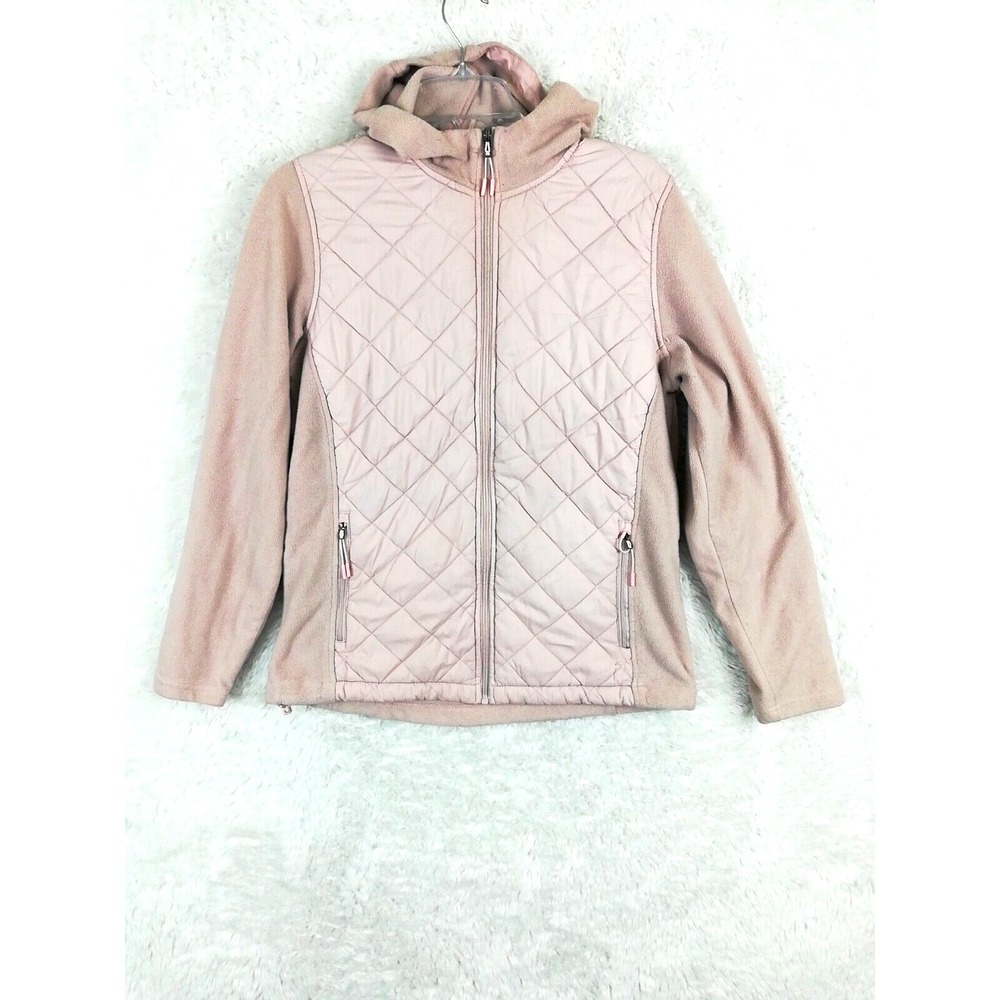 New Balance Jacket Womens JPink Hooded Full Zip Pockets Large Athletic